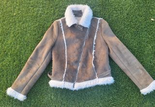 Chaqueta ante marrón corta