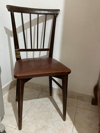 Sillas vintage madera-tela