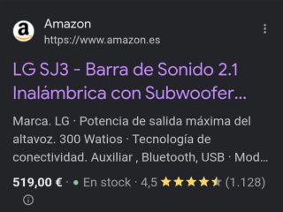 LG SJ3 - Barra Sonido 300W RMS