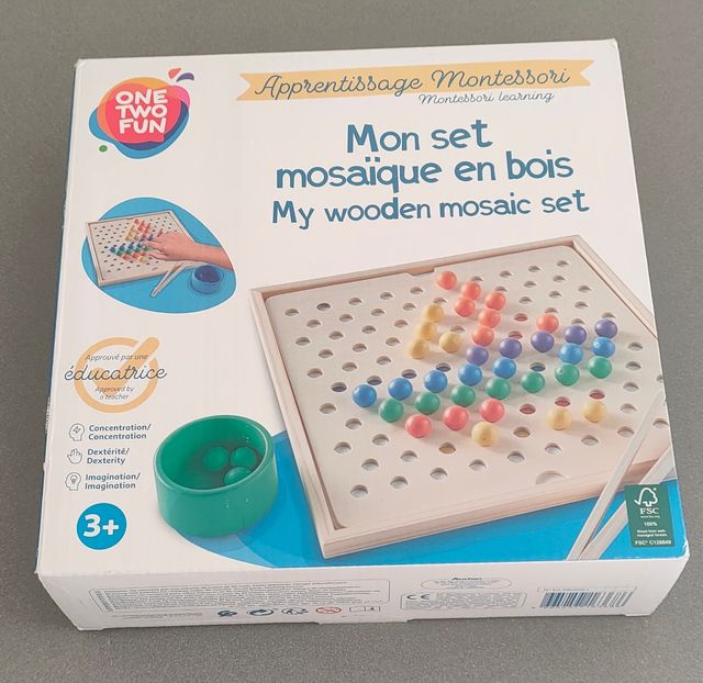 Mosaico Montessori de madera