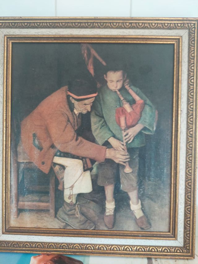 Dipinto antico: Pastore e ragazzo