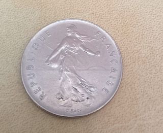 Moneda 5 Francos Franceses 1974