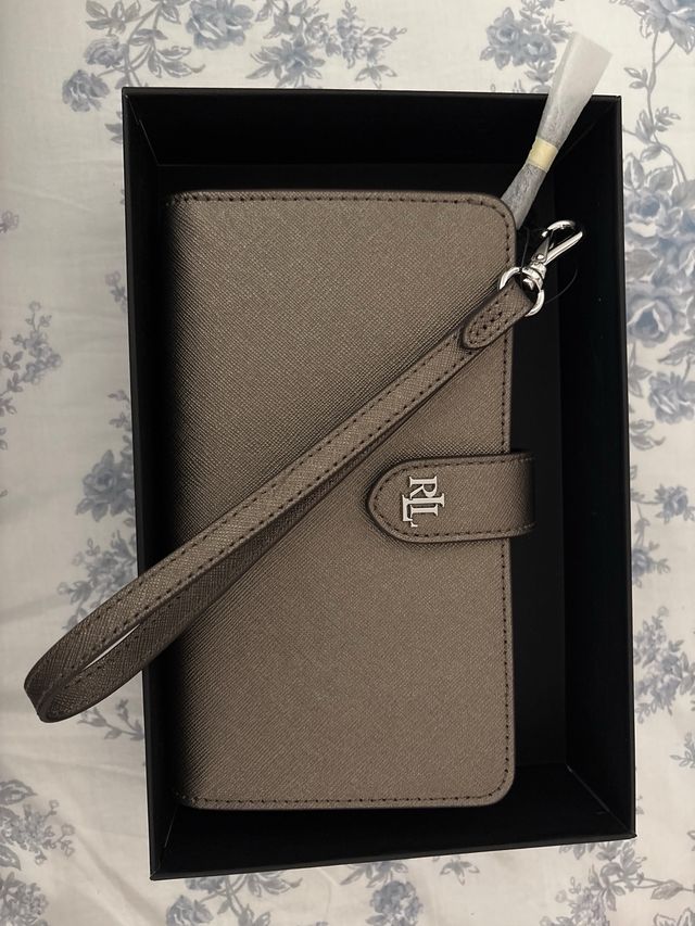 Ralph Lauren cartera - Gris plata. 100% piel.