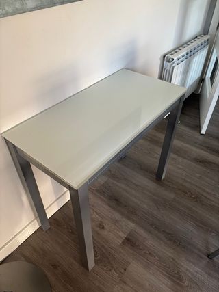 Mesa cristal extensible plata