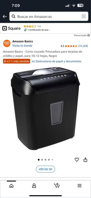 Trituradora Amazon Basics - Corte Cruzado