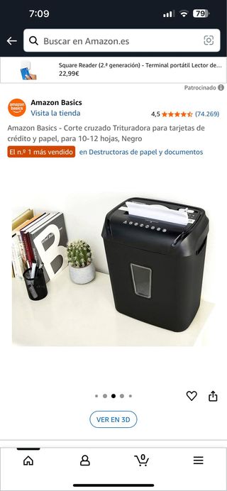 Trituradora Amazon Basics - Corte Cruzado