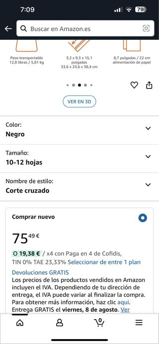 Trituradora Amazon Basics - Corte Cruzado