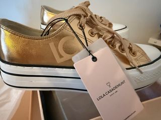 bambas Lola Casademunt Doradas 39