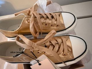 bambas Lola Casademunt Doradas 39