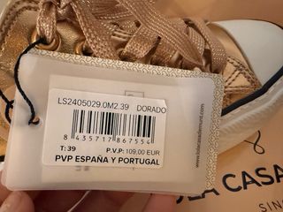 bambas Lola Casademunt Doradas 39