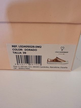 bambas Lola Casademunt Doradas 39