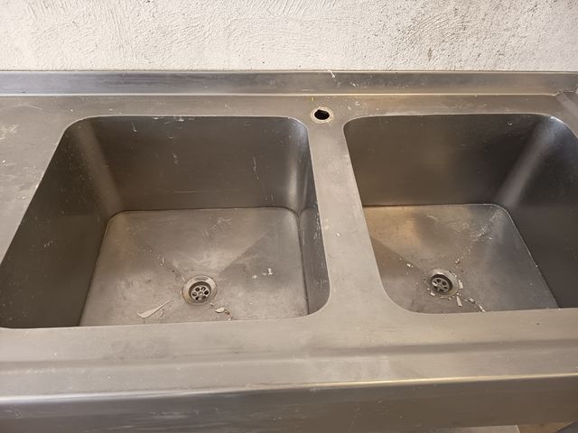 Fregadero industrial doble acero