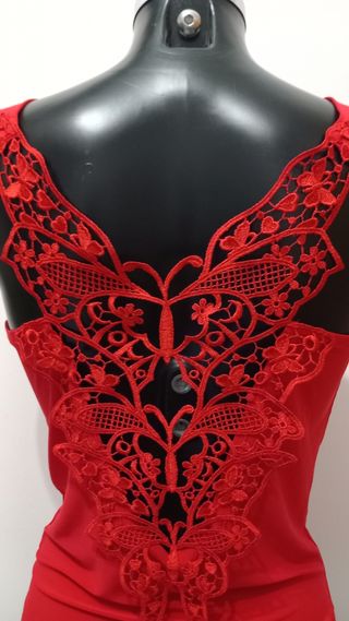 Maglietta Estemo rosso con pizzo