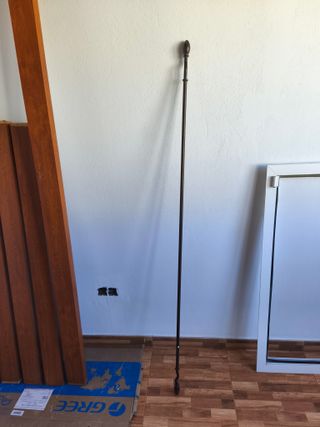 Barra de cortina 120cm madera oscura