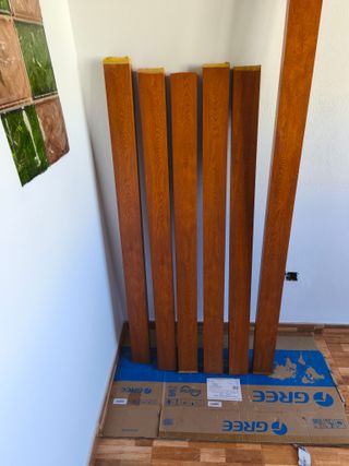 Barra de cortina 120cm madera oscura