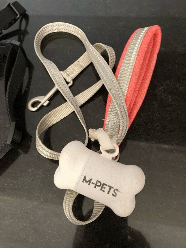Arnés y correas M-PETS - Rojo Gris