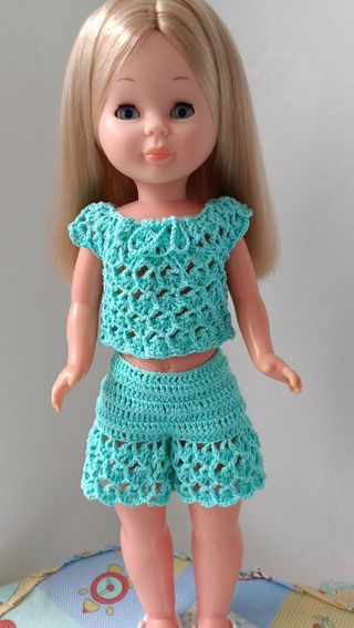 Conjunto crochet Nancy- Top y pantalón corto
