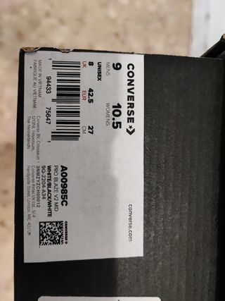 Converse Unisex - Botas altas blancas y negras