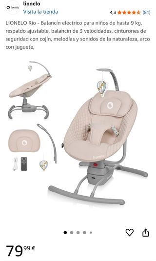 Silla/Balancín Bebé Lionelo - Beige (tengo 2)