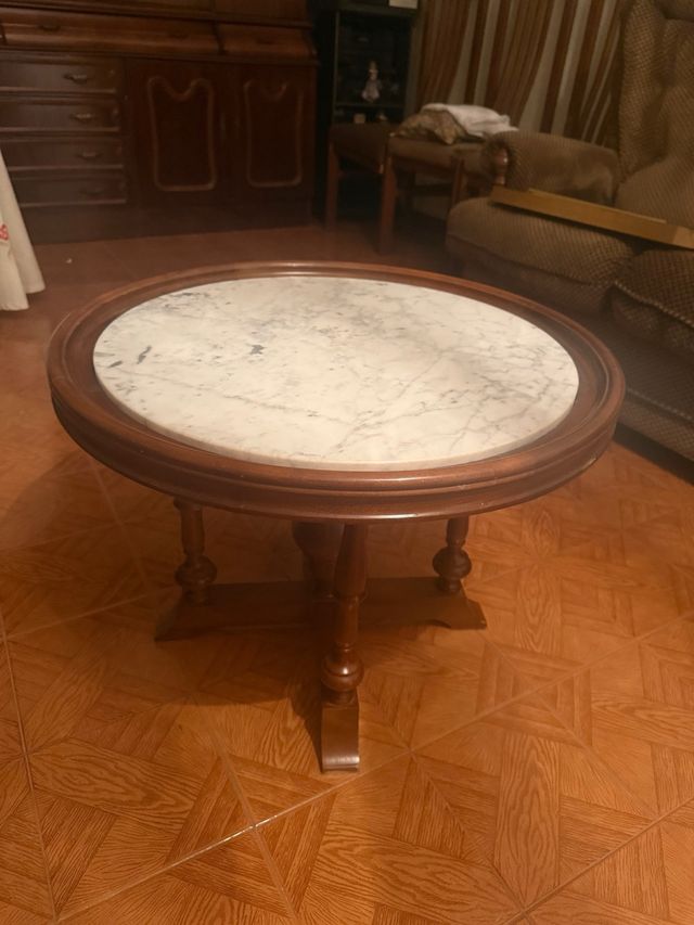 Mesa centro mármol-madera