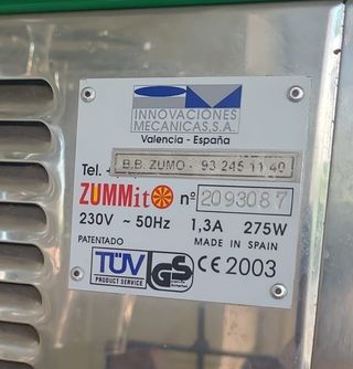 Maquima de Zummo Zumo - Exprimidor zumo