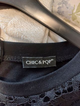 Tubino nero pizzo L - elegante