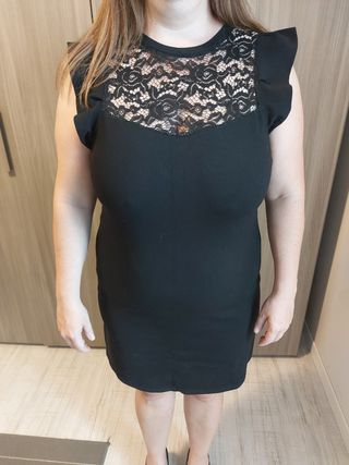 Tubino nero pizzo L - elegante