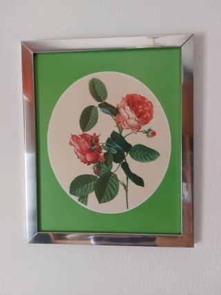 Cuadro rosas rojas - marco metal con cristal
