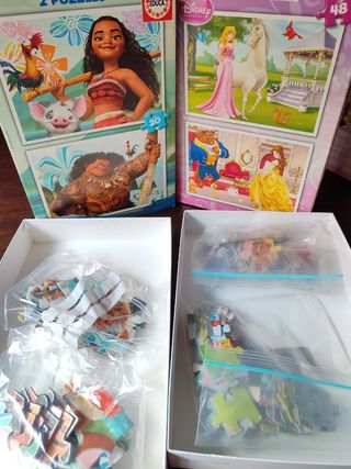 2 Puzzles Disney - Vaiana & Princesas