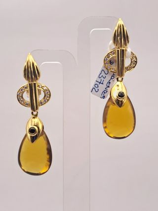Pendientes oro 18k ámbar