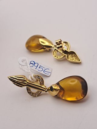 Pendientes oro 18k ámbar