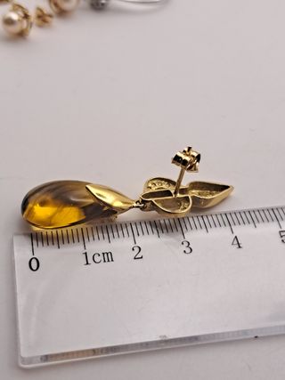 Pendientes oro 18k ámbar
