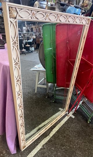 Espejo antiguo madera blanco