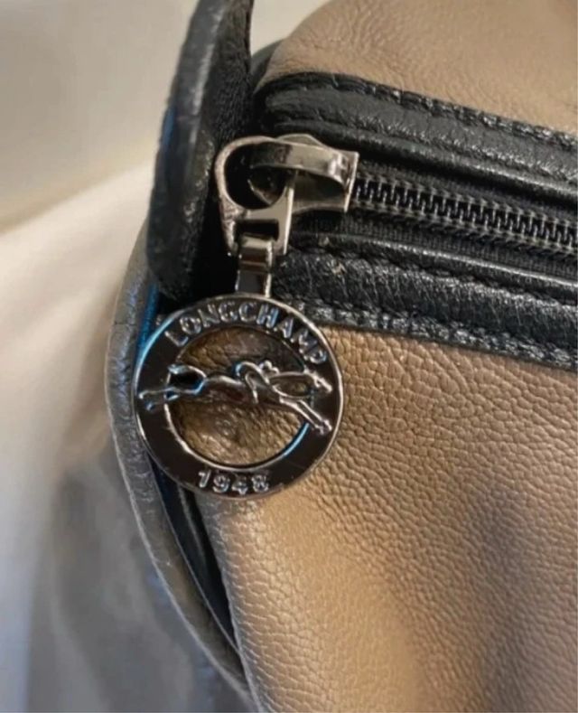 Bolso Longchamp piel marrón-negro