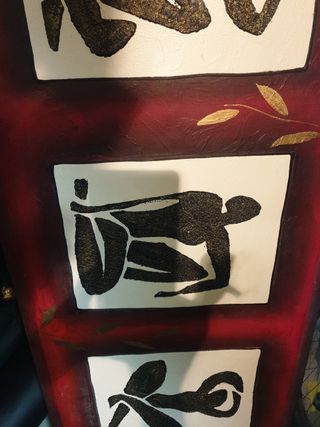 Tríptico pintado - Rojo y negro