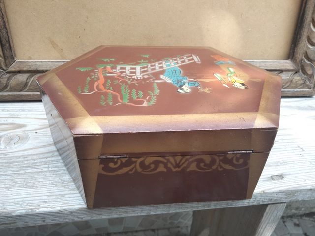 Caja madera vintage años 50