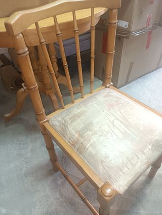 Silla madera estilo bambú juego de 4 sillas