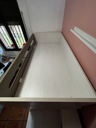 Litera con armario - Gris/Blanco