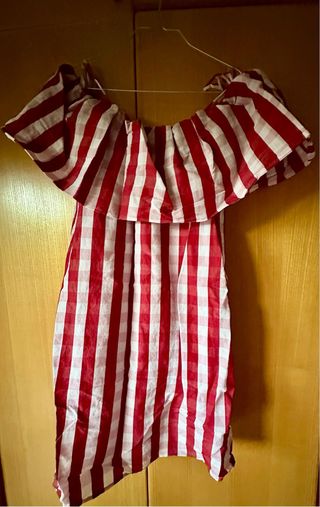 Vestito Mango rosso e bianco a quadri
