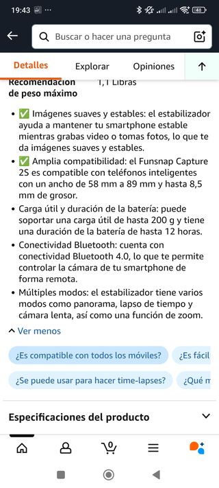 Estabilizador FunSnap - Cámara móvil