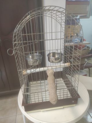Jaula para loro - Gris y marrón