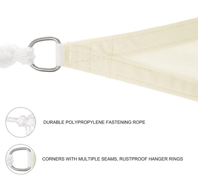 Toldo vela triangular beige 3.5x2.5m