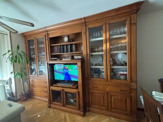 Mueble salón madera - Vitrina librería