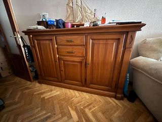 Mueble salón madera - Vitrina librería