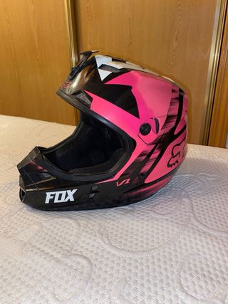 Casco Fox Motocross Rosa-Negro