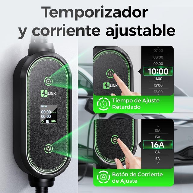 Cable cargador Coche Eléctrico FILINK 3.5kW Tipo 2