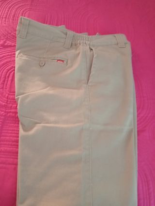 OFERTON Pantalones beige trabajo largos unisex sin