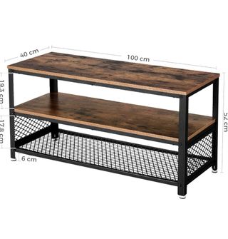 Mesa TV industrial - Madera y metal