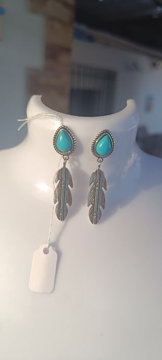 Pendientes turquesa plata