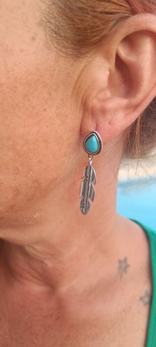 Pendientes turquesa plata